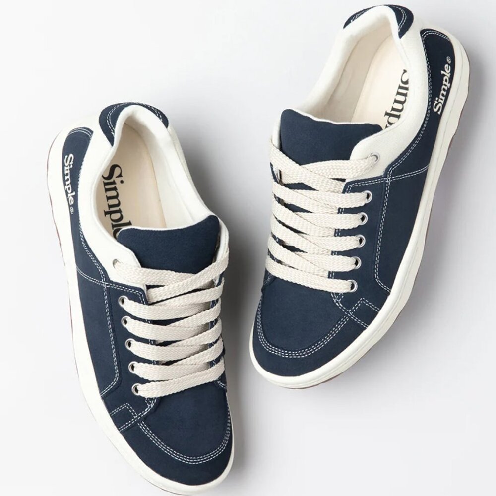 Simple Shoes OS Suede Sneaker, New With Box, Color Navy, Size 12